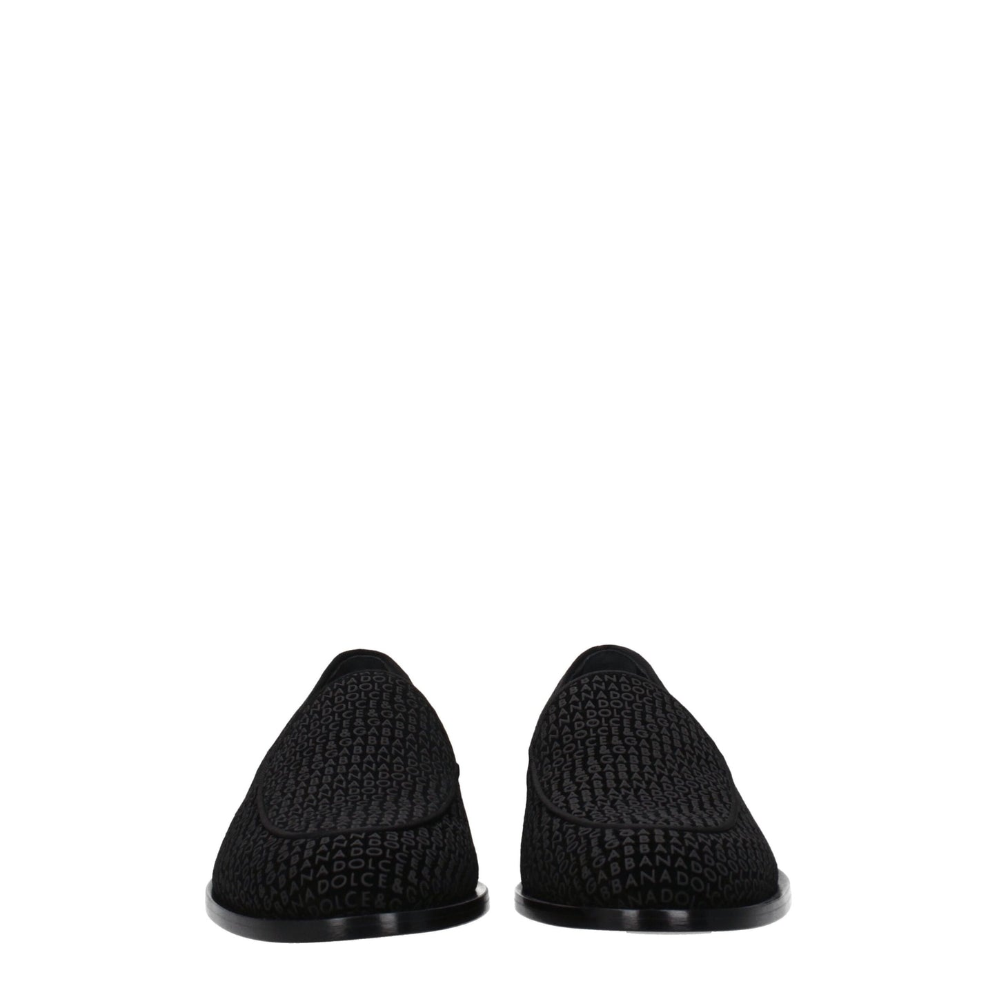 Dolce & Gabbana Black Velvet Slip-On Loafers Dolce & Gabbana