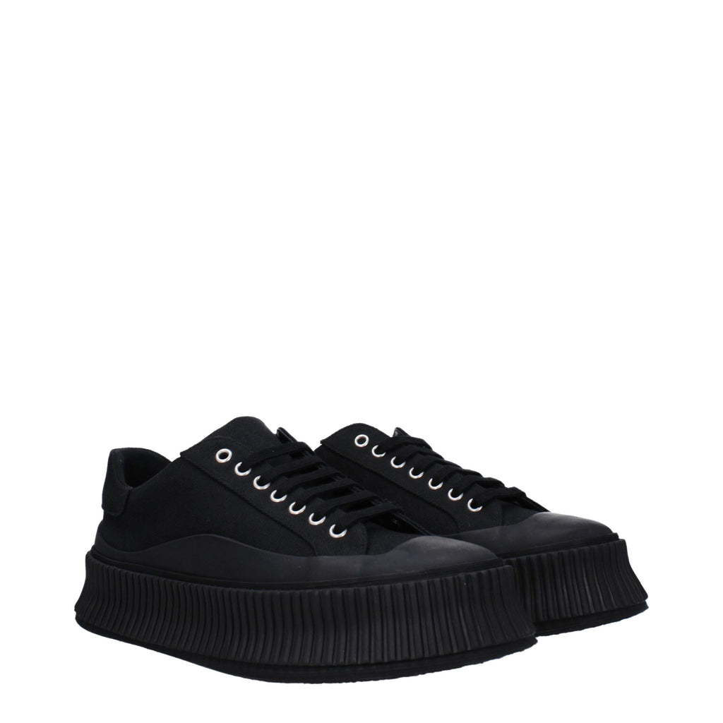 Jil Sander Black Fabric Platform Sneakers Jil Sander