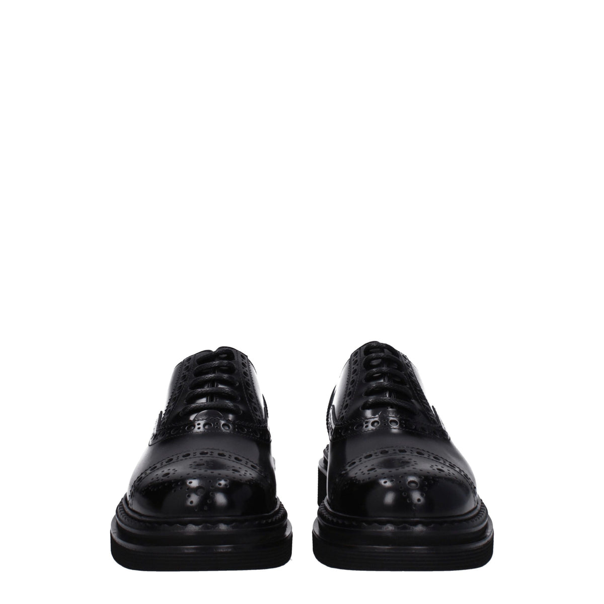 Black leather Dolce & Gabbana oxford shoes and derbies with sleek design and polished finish.