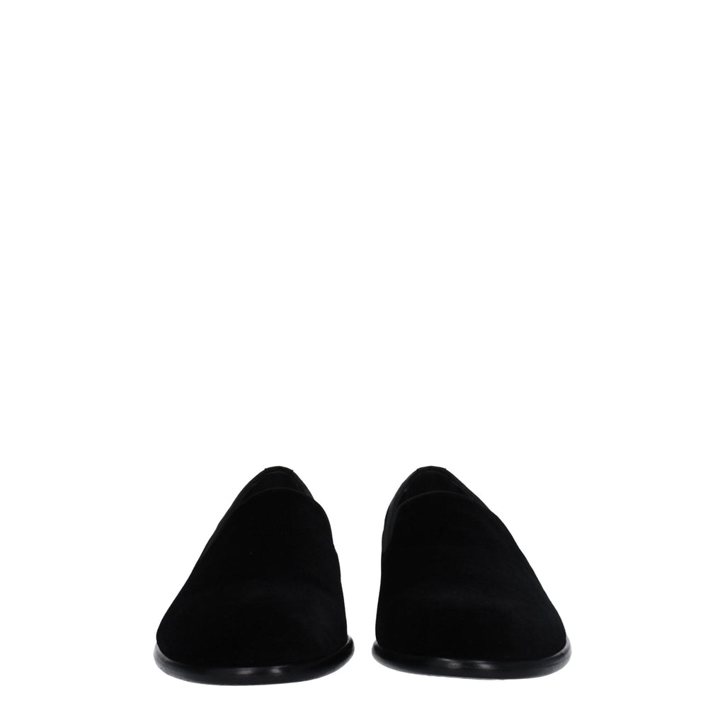Dolce & Gabbana Black Velvet Slip-On Loafers Dolce & Gabbana
