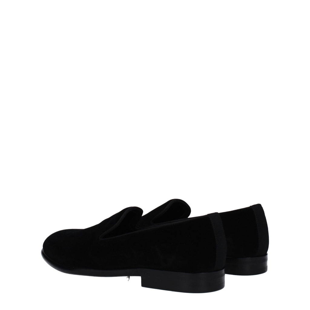 Dolce & Gabbana Black Velvet Slip-On Loafers Dolce & Gabbana