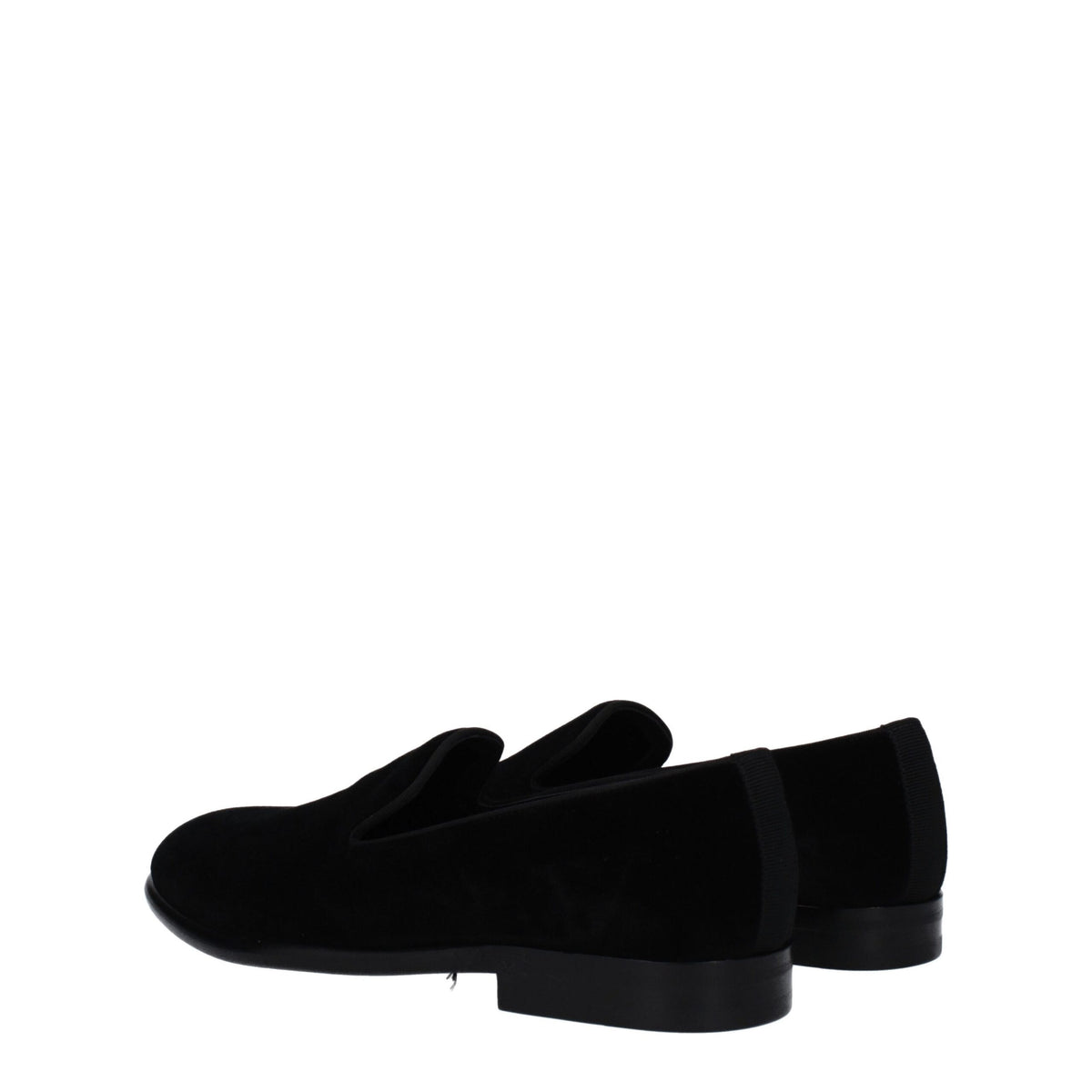 Dolce & Gabbana Black Velvet Slip-On Loafers Dolce & Gabbana