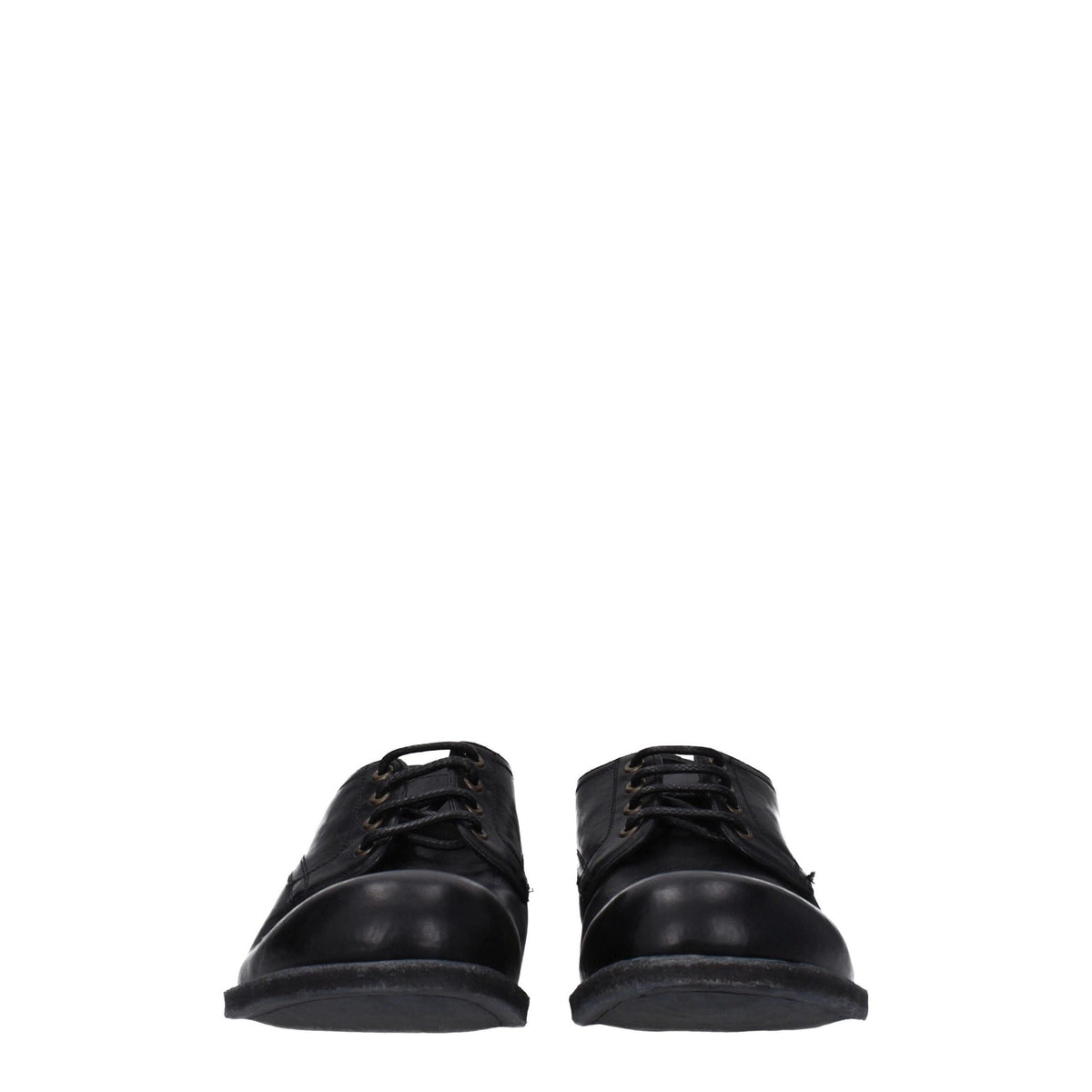 Black leather Dolce & Gabbana oxford shoes and derbies with classic lace-up design and polished finish.