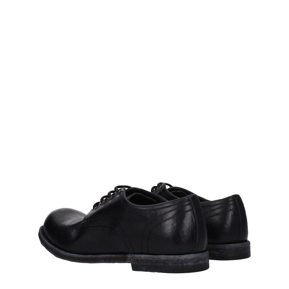 Black leather Dolce & Gabbana oxford shoes and derbies with sleek classic design and detailed stitching.