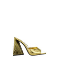 The Attico Gold Leather Platform Sandals The Attico