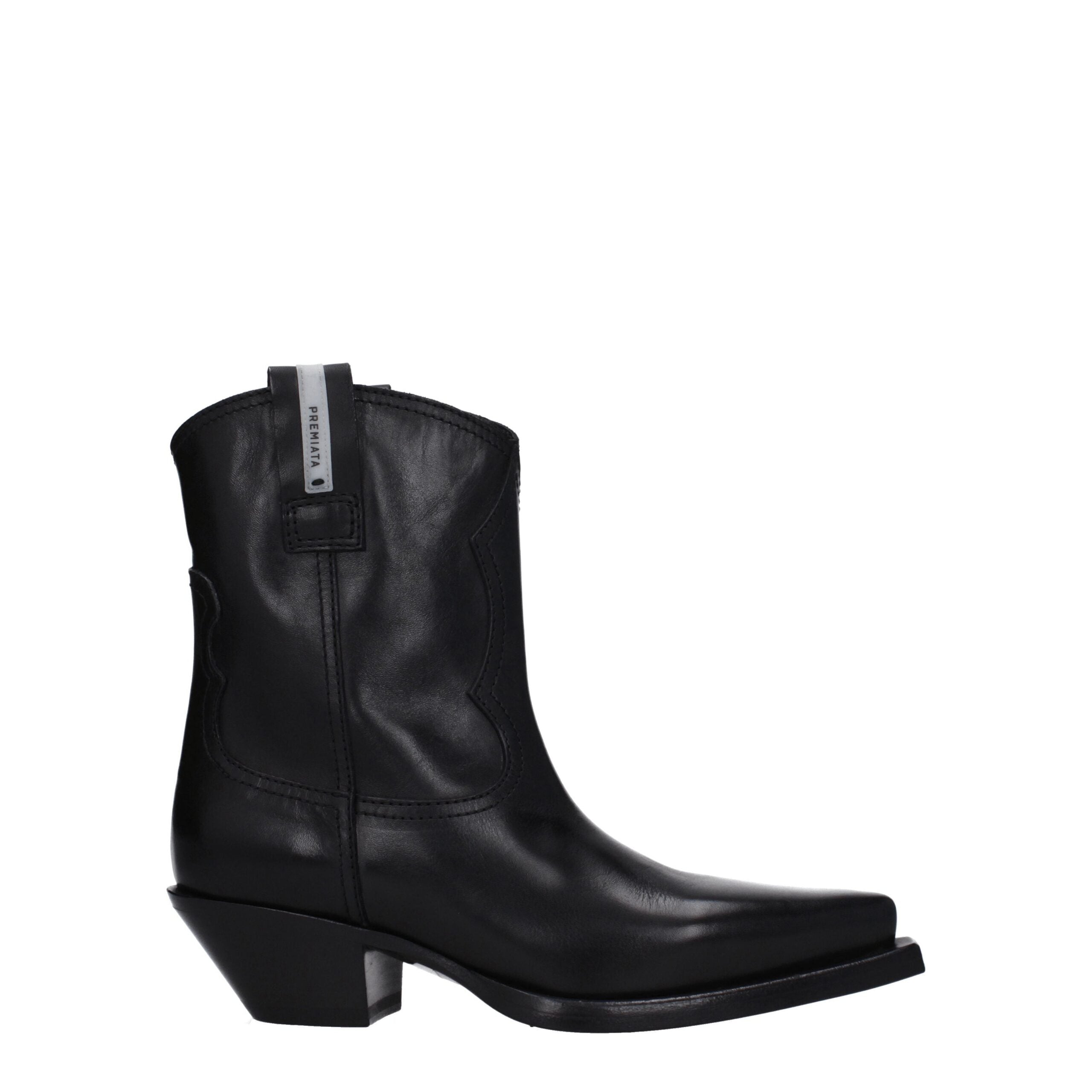 Premiata Black Leather Ankle Boots Premiata