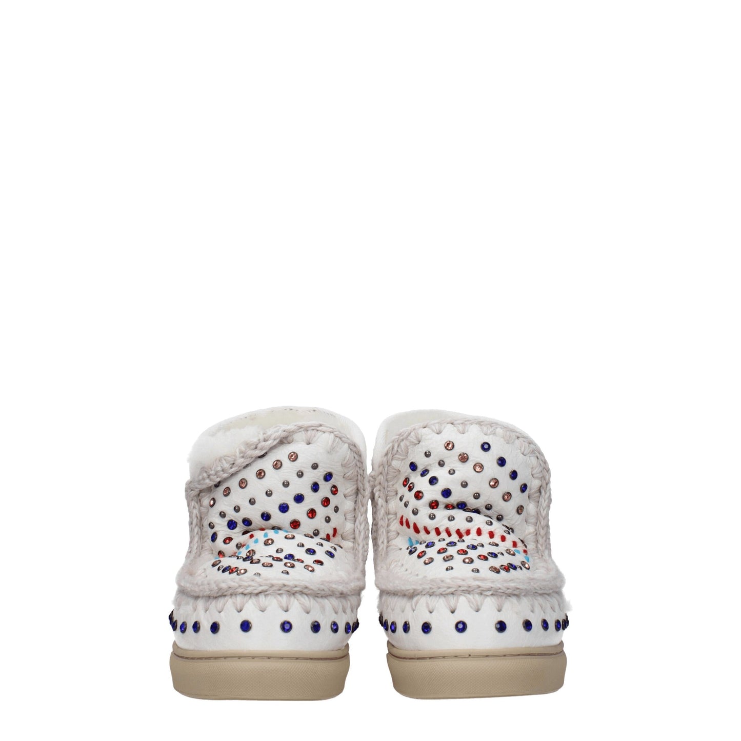 Mou White Leather Ankle Boots Mou