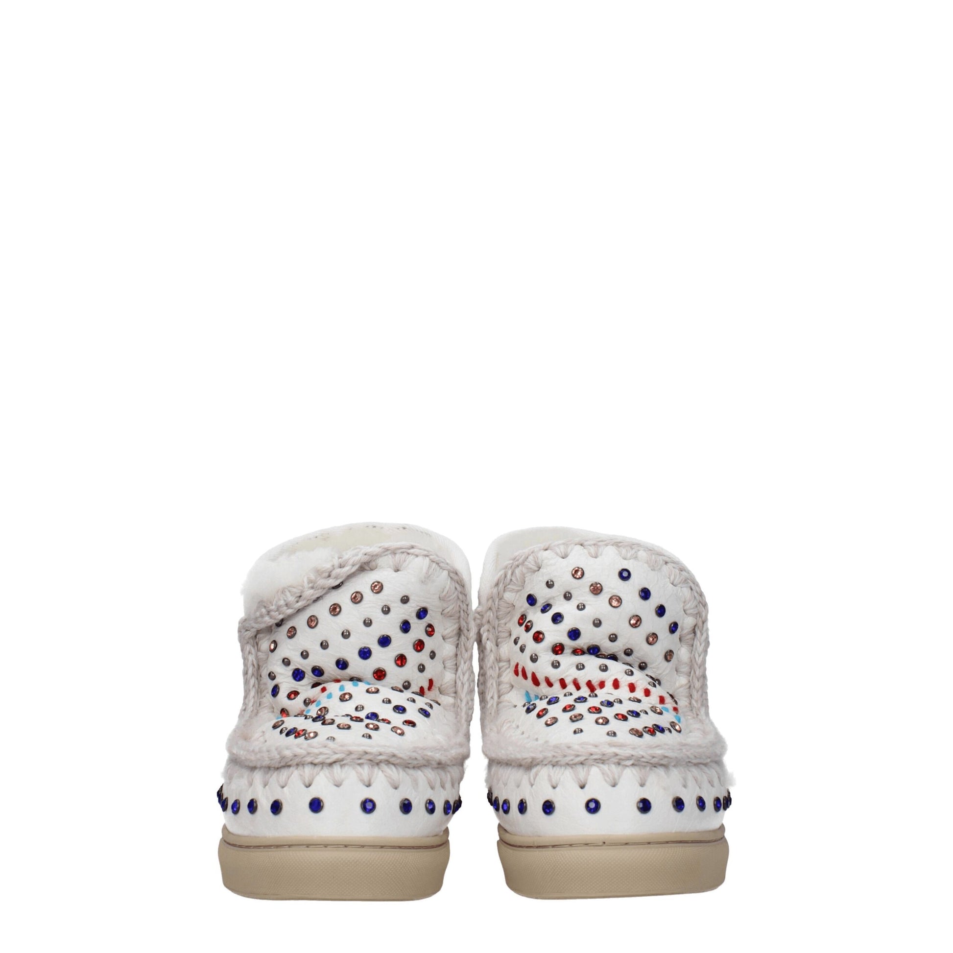 Mou White Leather Ankle Boots Mou