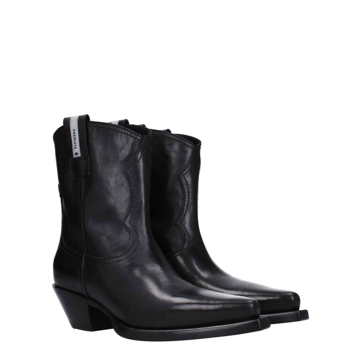 Premiata Black Leather Ankle Boots Premiata