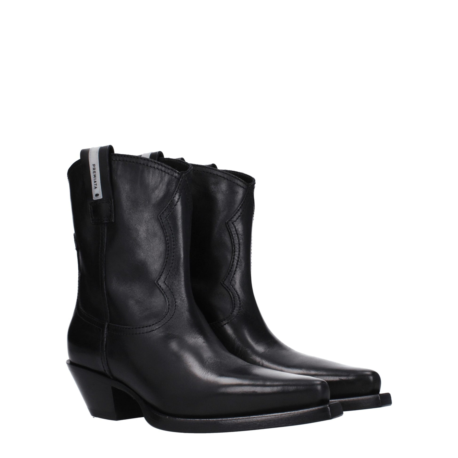 Premiata Black Leather Ankle Boots Premiata