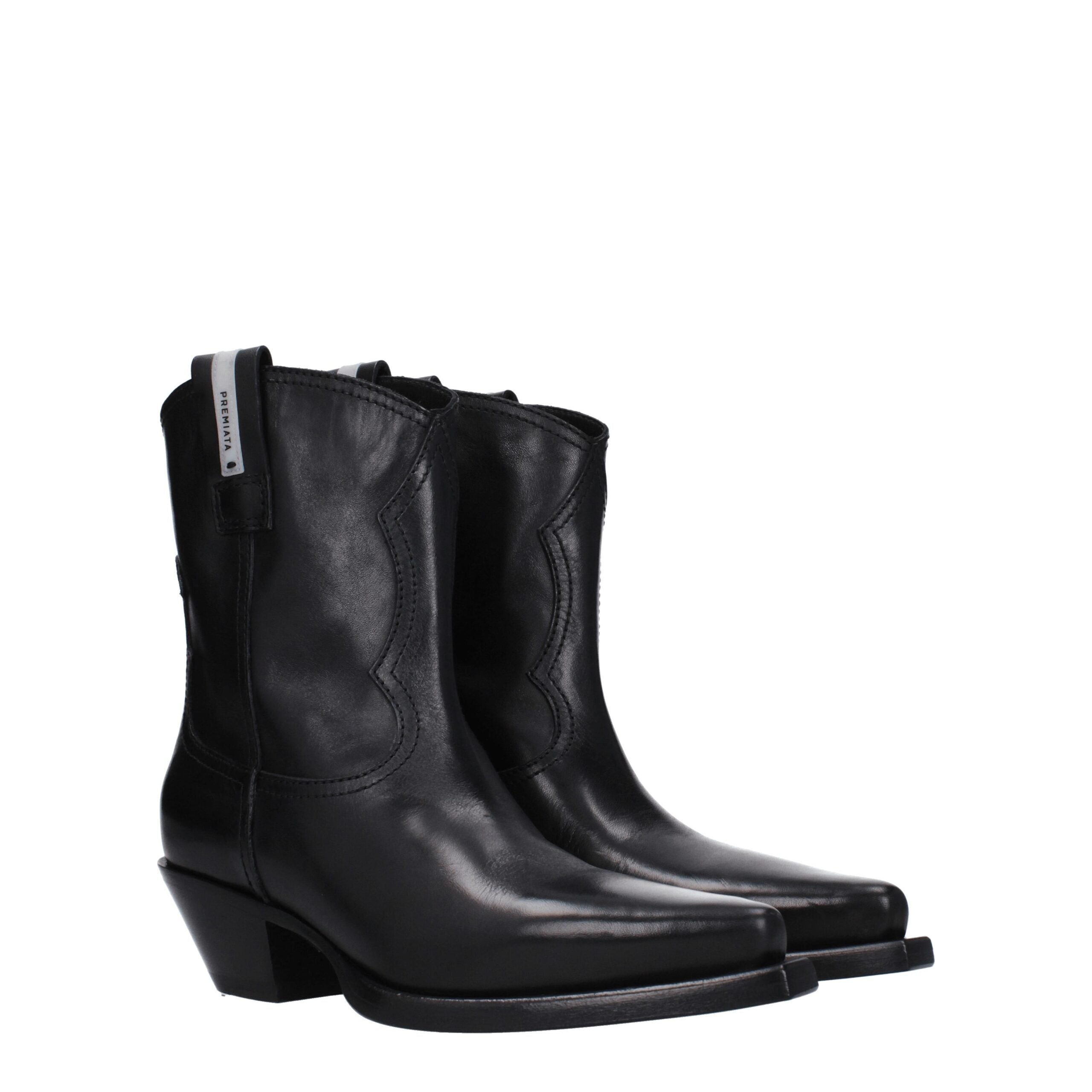 Premiata Black Leather Ankle Boots Premiata