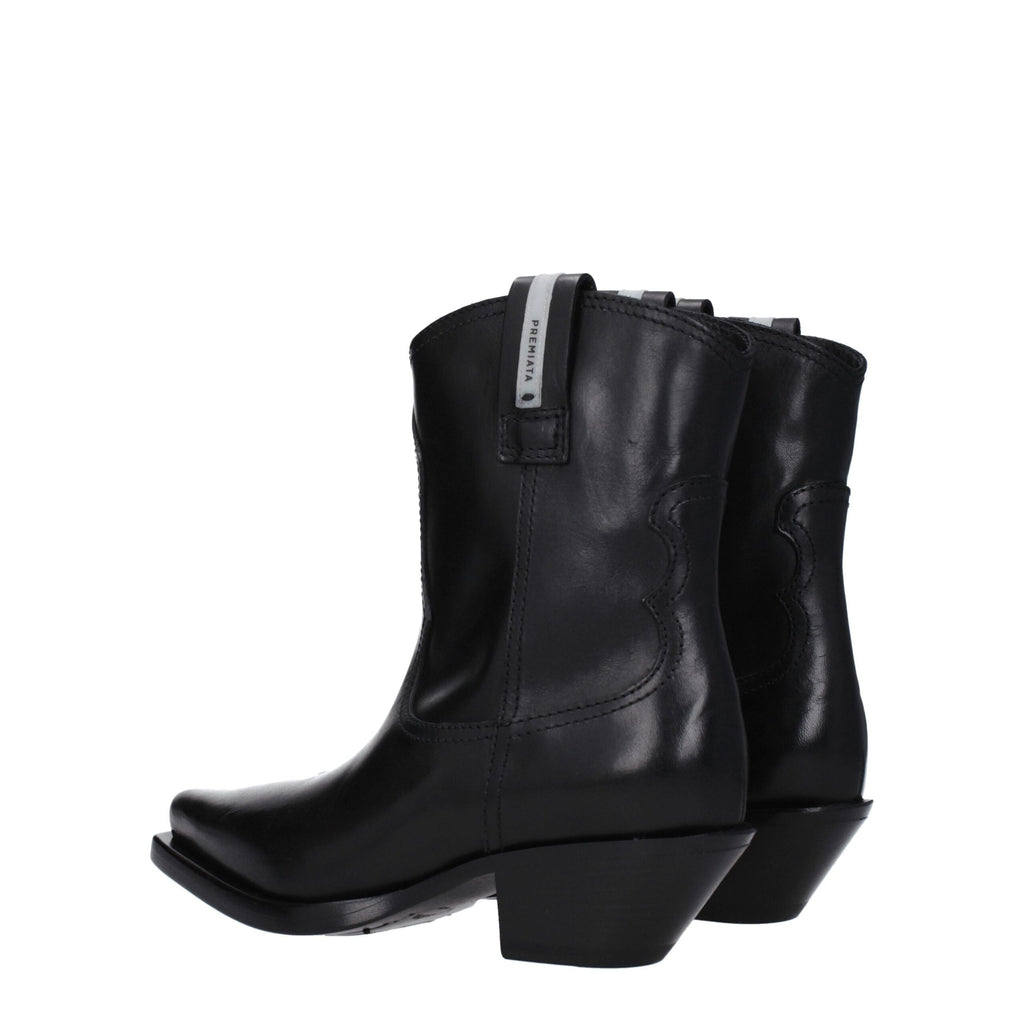 Premiata Black Leather Ankle Boots Premiata