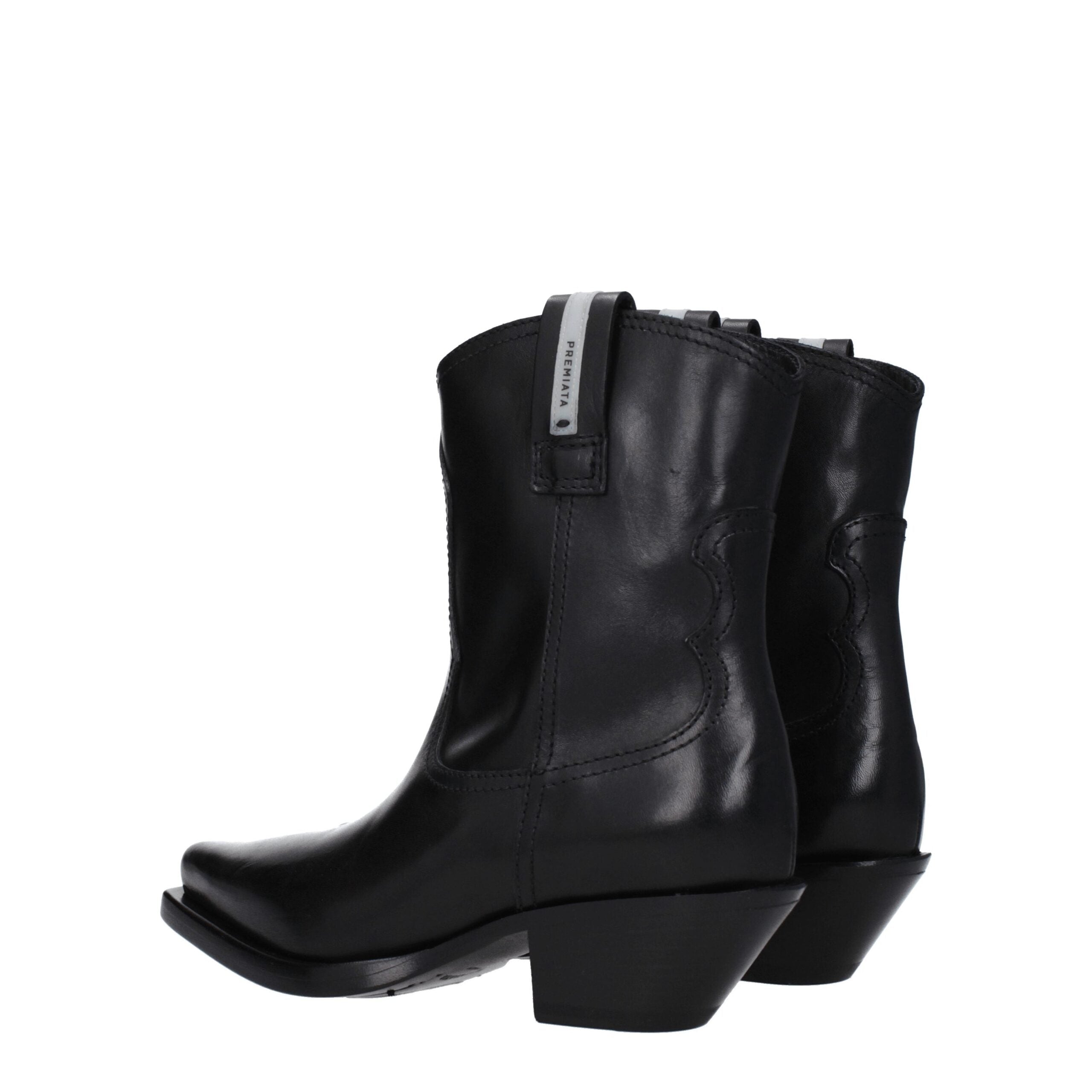 Premiata Black Leather Ankle Boots Premiata