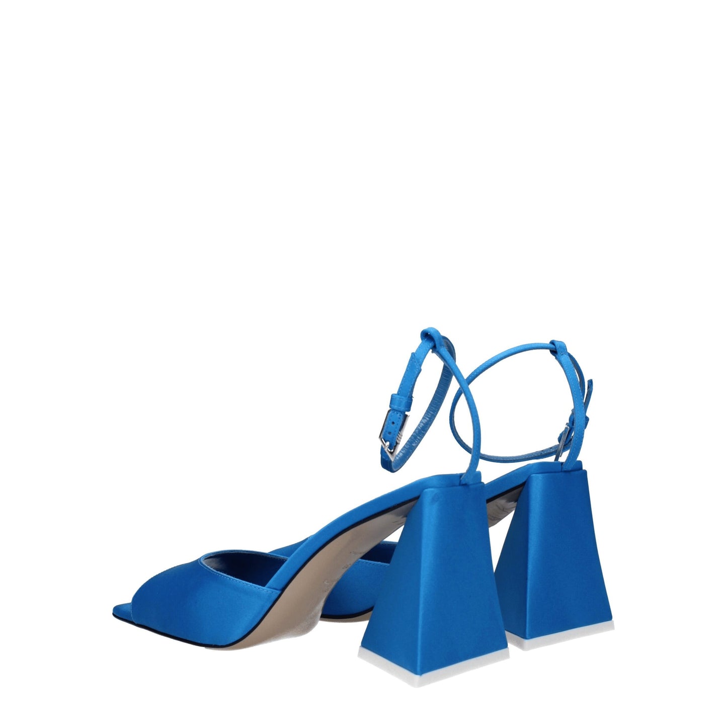 The Attico Blue Satin Stiletto Heel Sandals The Attico