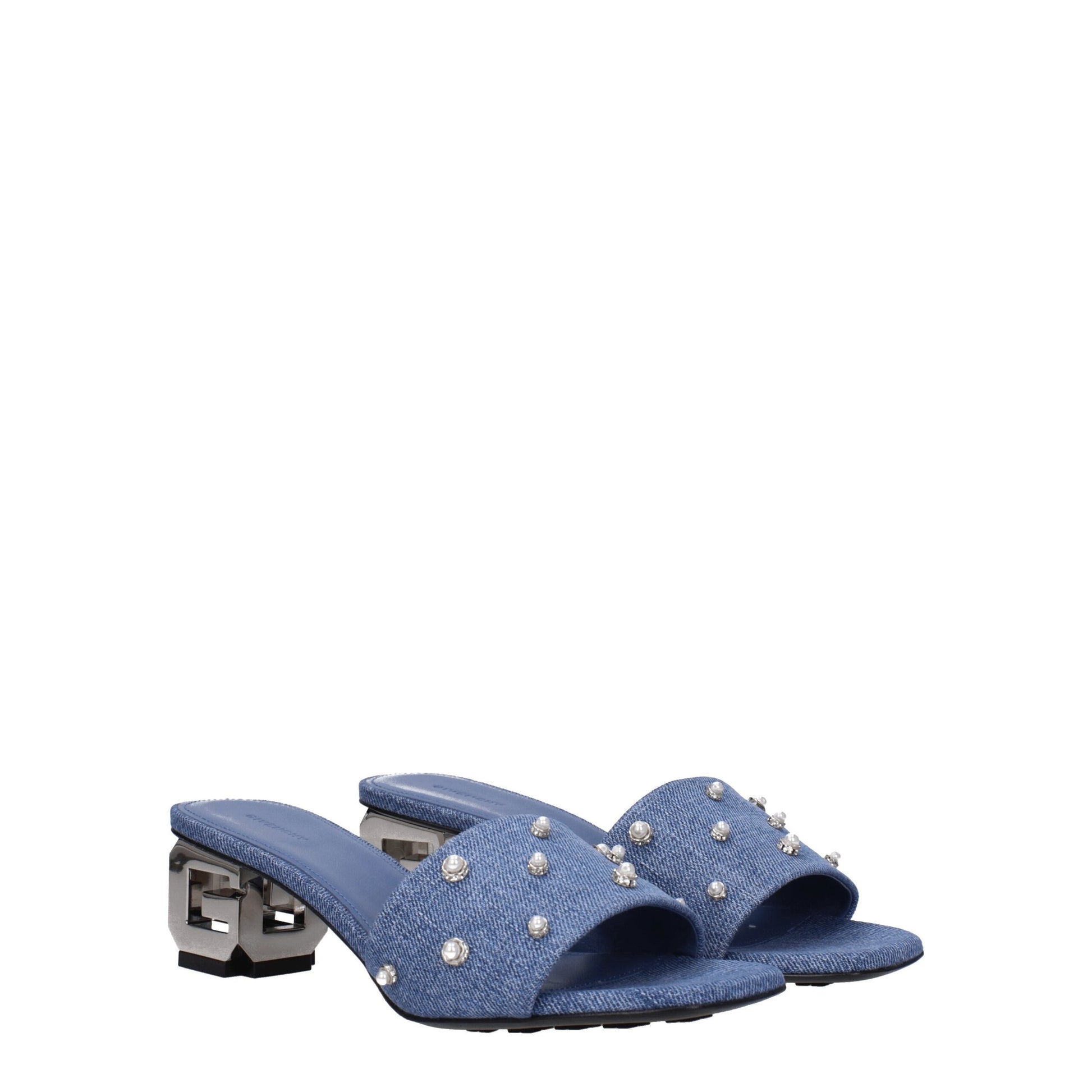 Givenchy Blue Fabric Flat Sandals Givenchy
