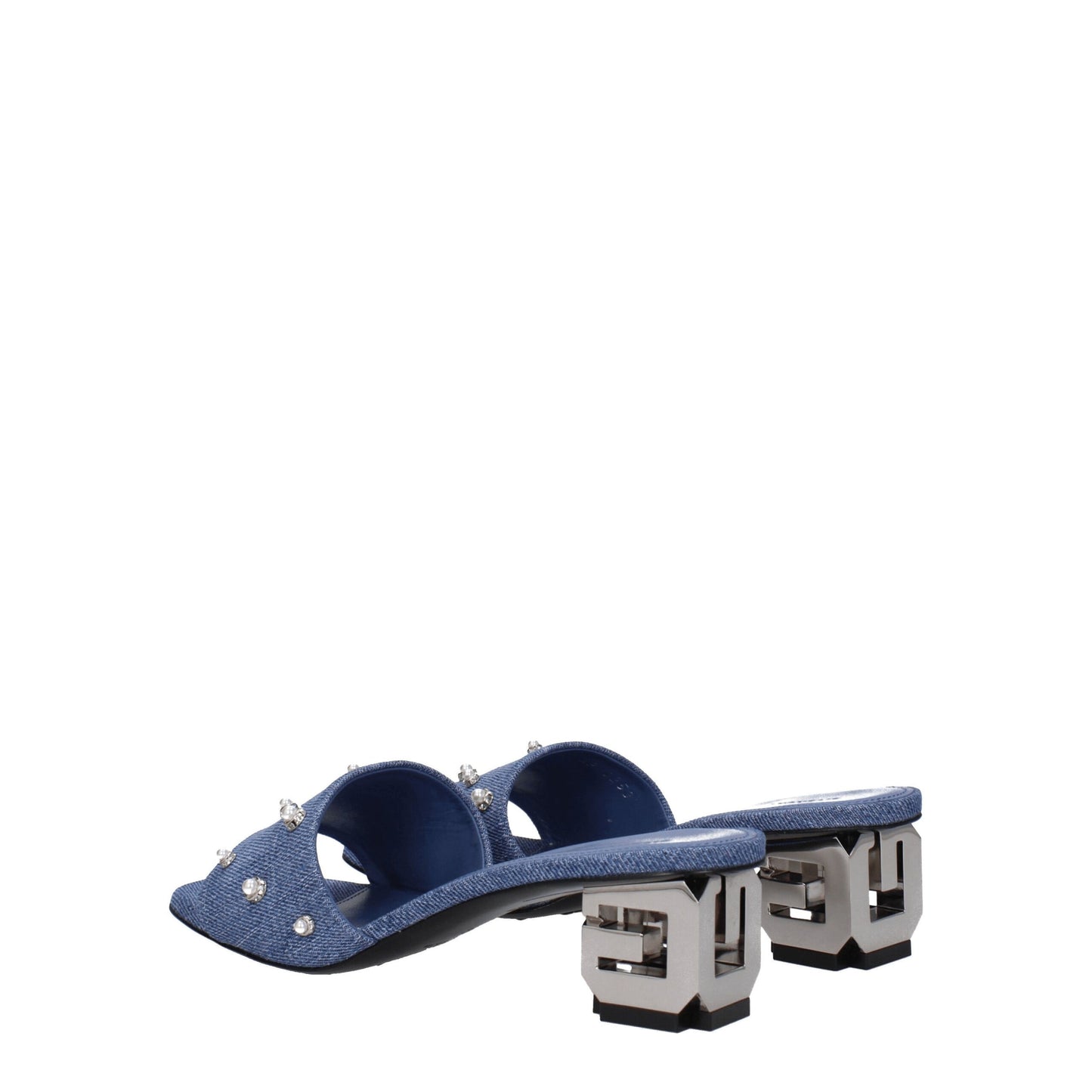 Givenchy Blue Fabric Flat Sandals Givenchy