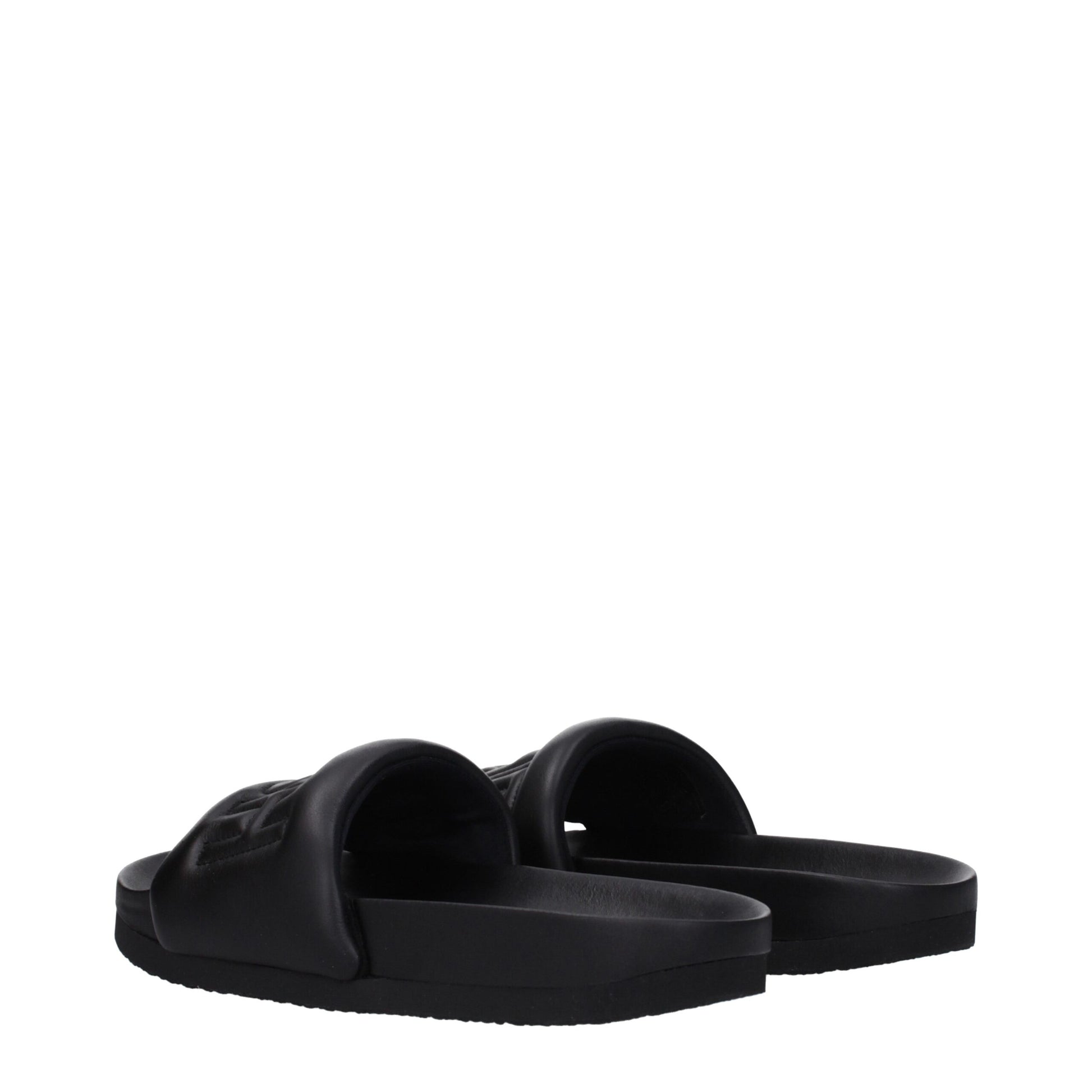 Ambush Black Leather Slippers