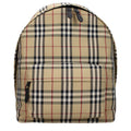Burberry beige fabric backpack with adjustable straps and logo detail, ideal for stylish everyday use.