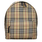 Burberry beige fabric backpack with adjustable straps and logo detail, ideal for stylish everyday use.