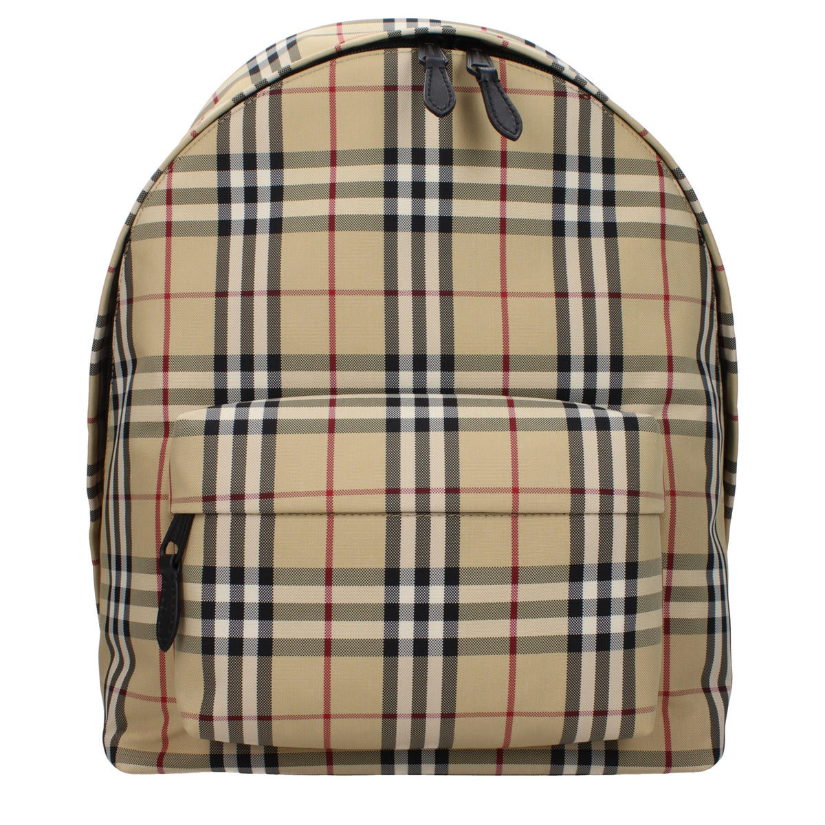 Burberry beige fabric backpack with adjustable straps and logo detail, ideal for stylish everyday use.