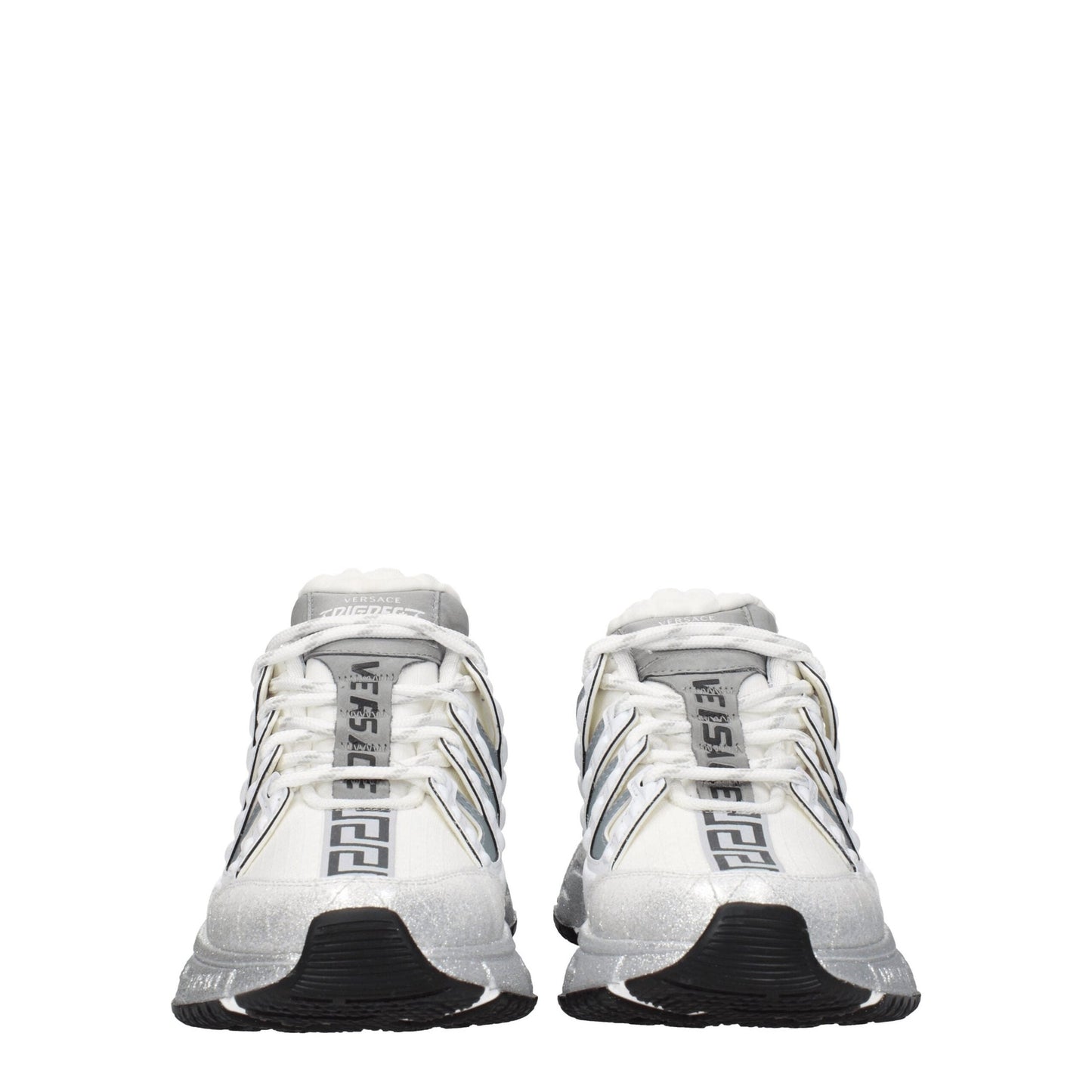 Versace White Fabric Athletic Sneakers Versace