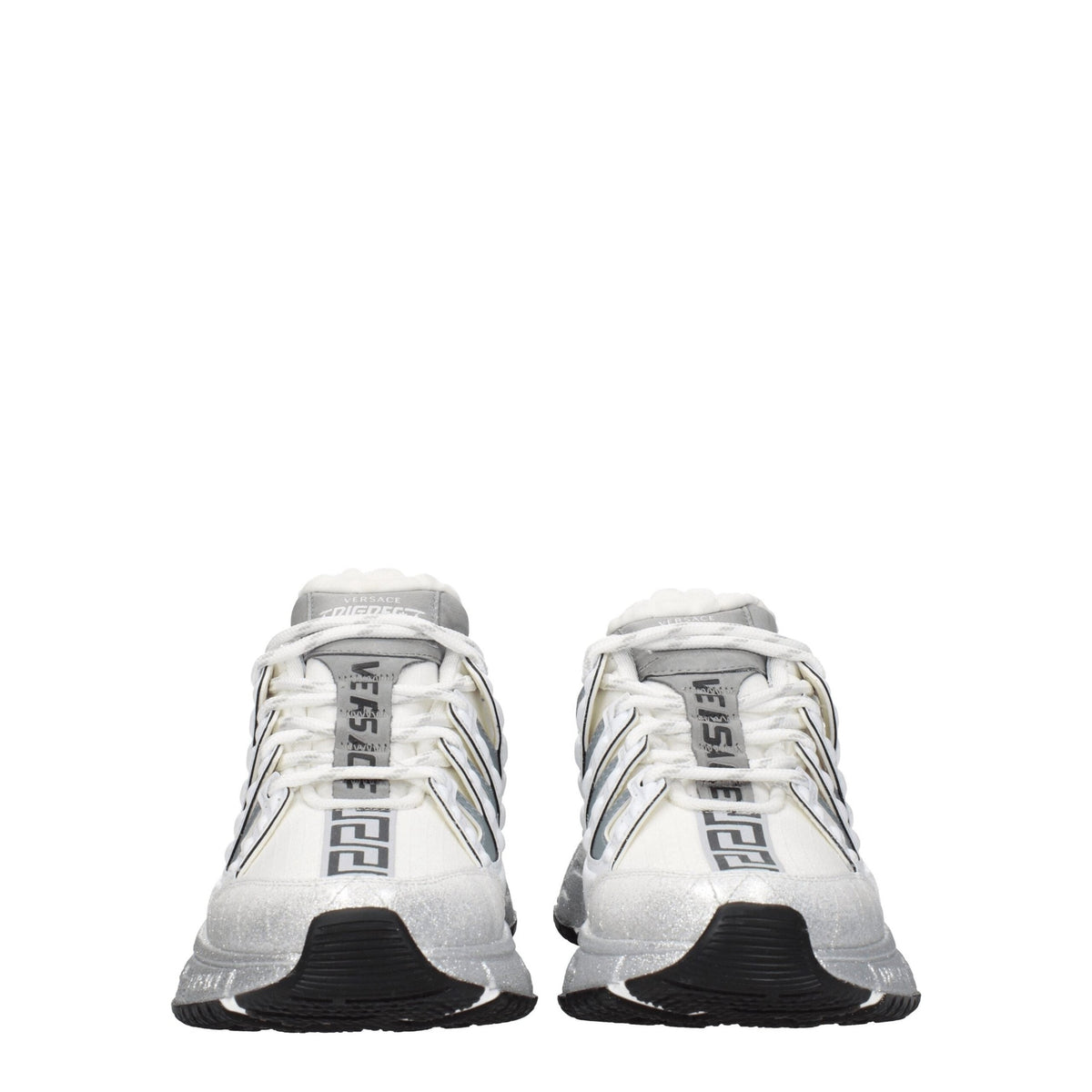Versace White Fabric Athletic Sneakers Versace