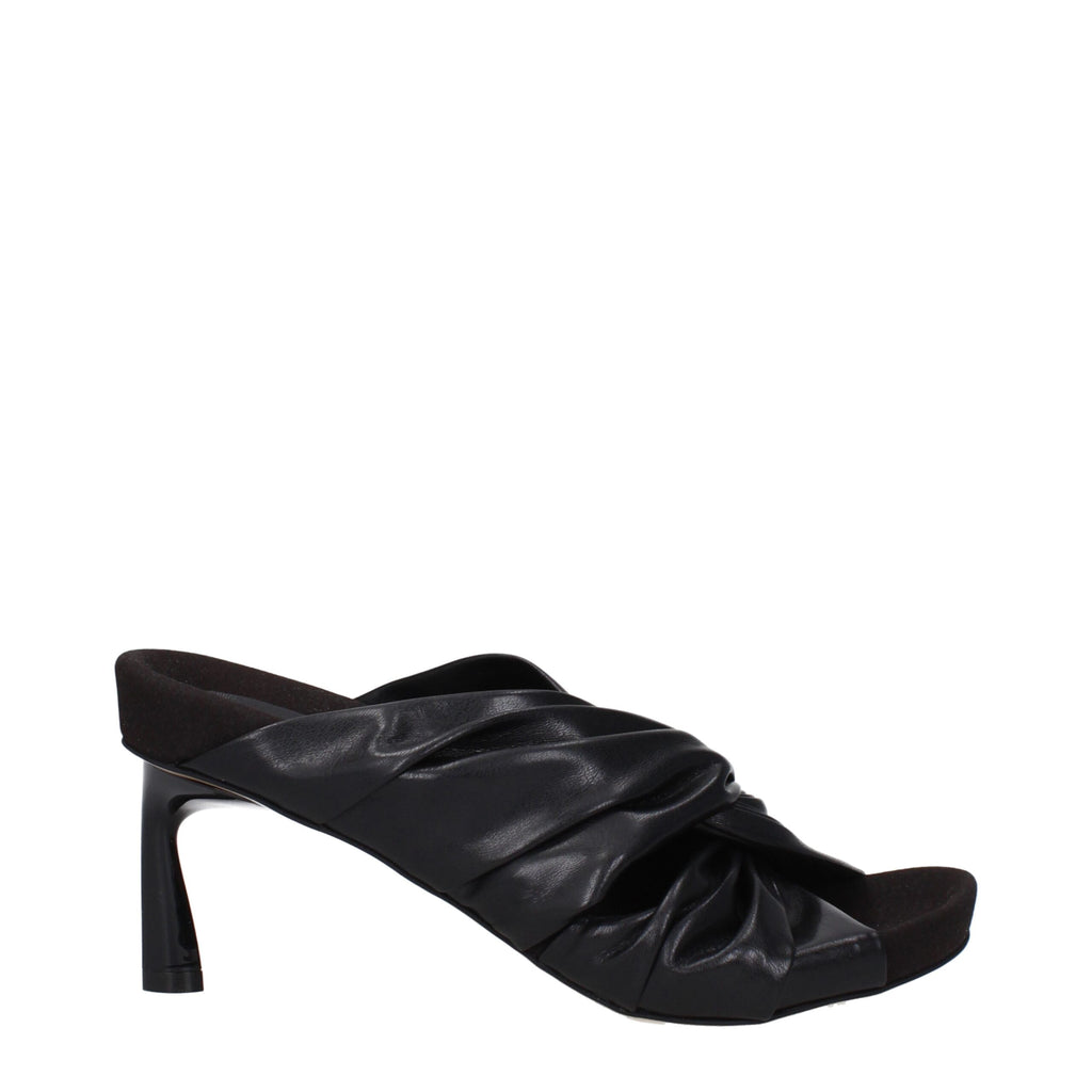 Stella McCartney Black Leather Stiletto Heel Sandals Stella McCartney