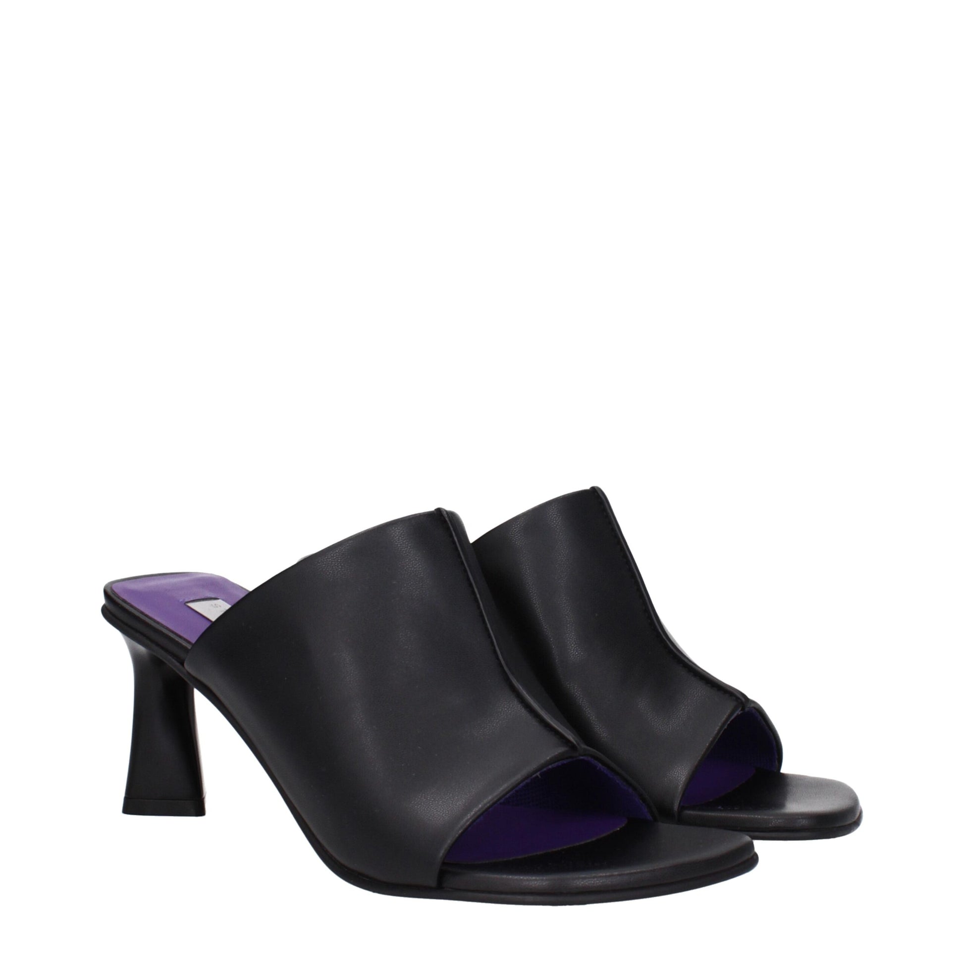 Stella McCartney Black Leather Stiletto Heel Sandals Stella McCartney