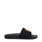 Palm Angels Black Fabric Slippers Palm Angels