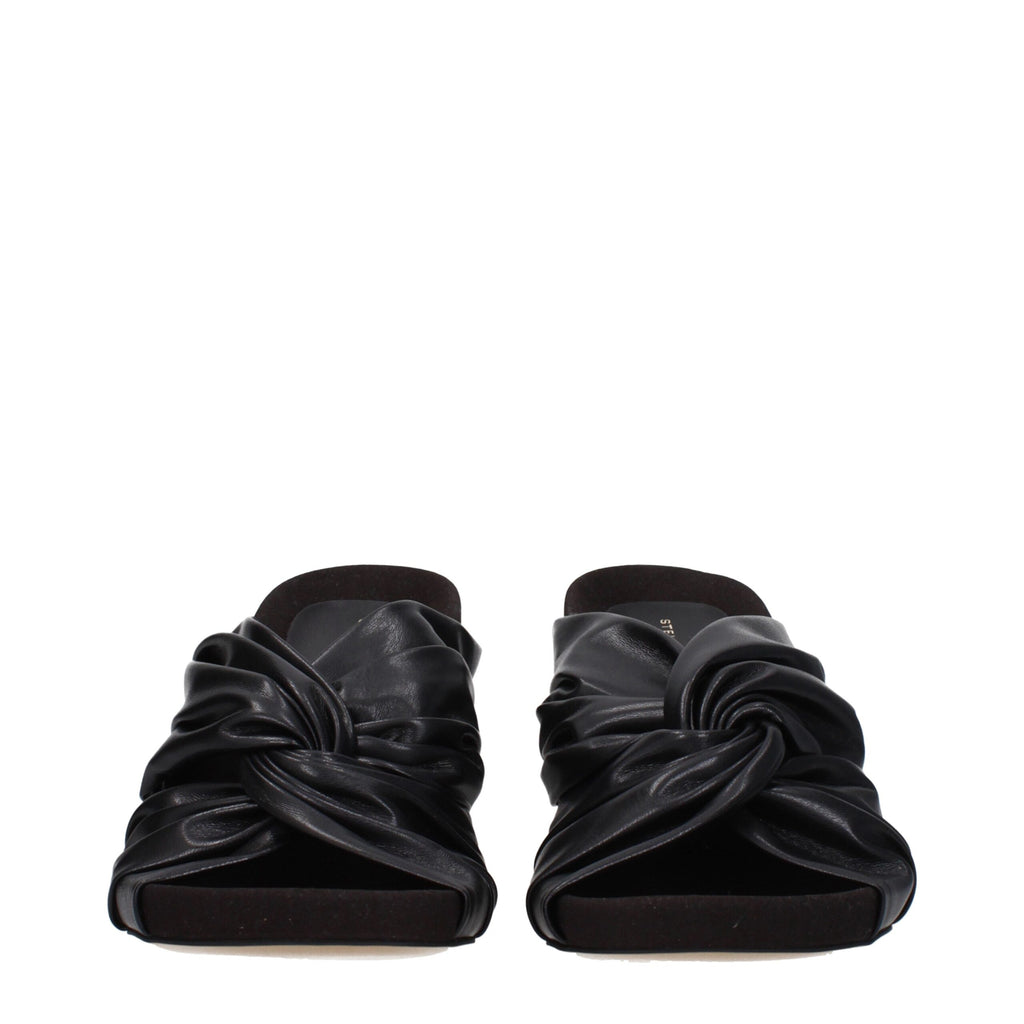 Stella McCartney Black Leather Stiletto Heel Sandals Stella McCartney
