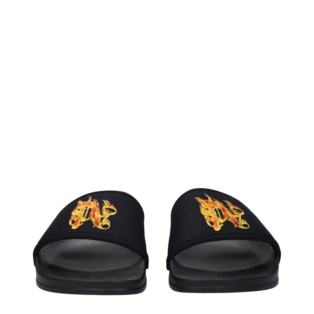 Palm Angels Black Fabric Slippers Palm Angels