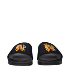 Palm Angels Black Fabric Slippers Palm Angels