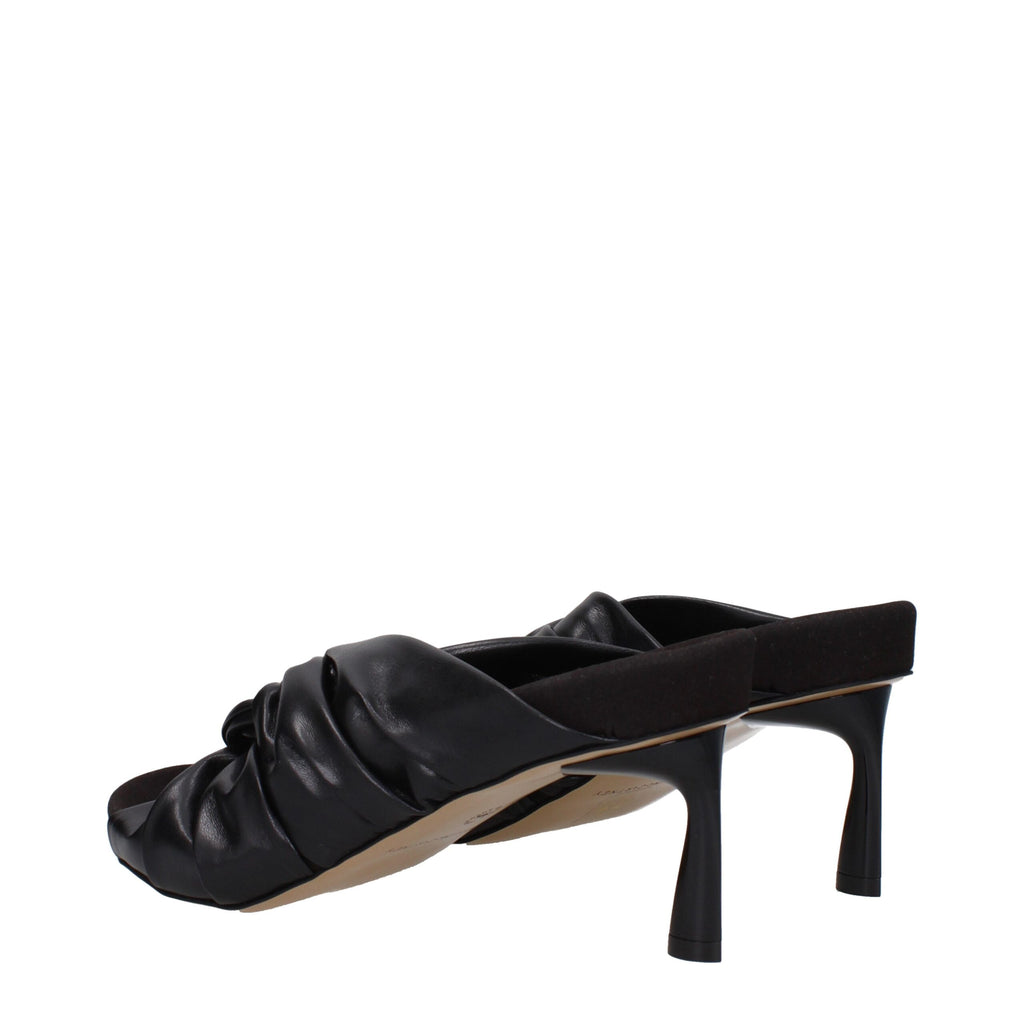 Stella McCartney Black Leather Stiletto Heel Sandals Stella McCartney