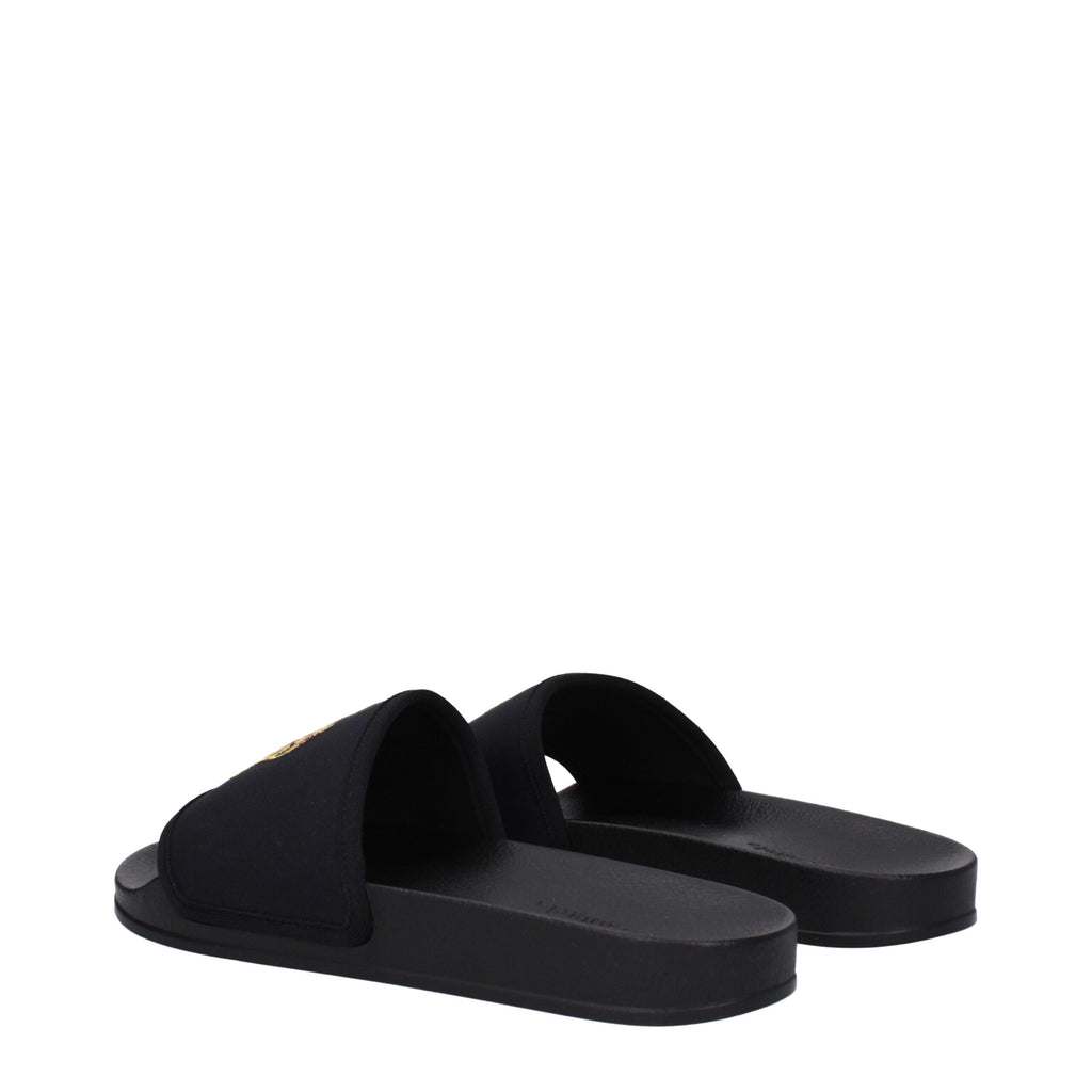 Palm Angels Black Fabric Slippers Palm Angels