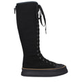 Max Mara Black Fabric Lace-Up Boots Max Mara