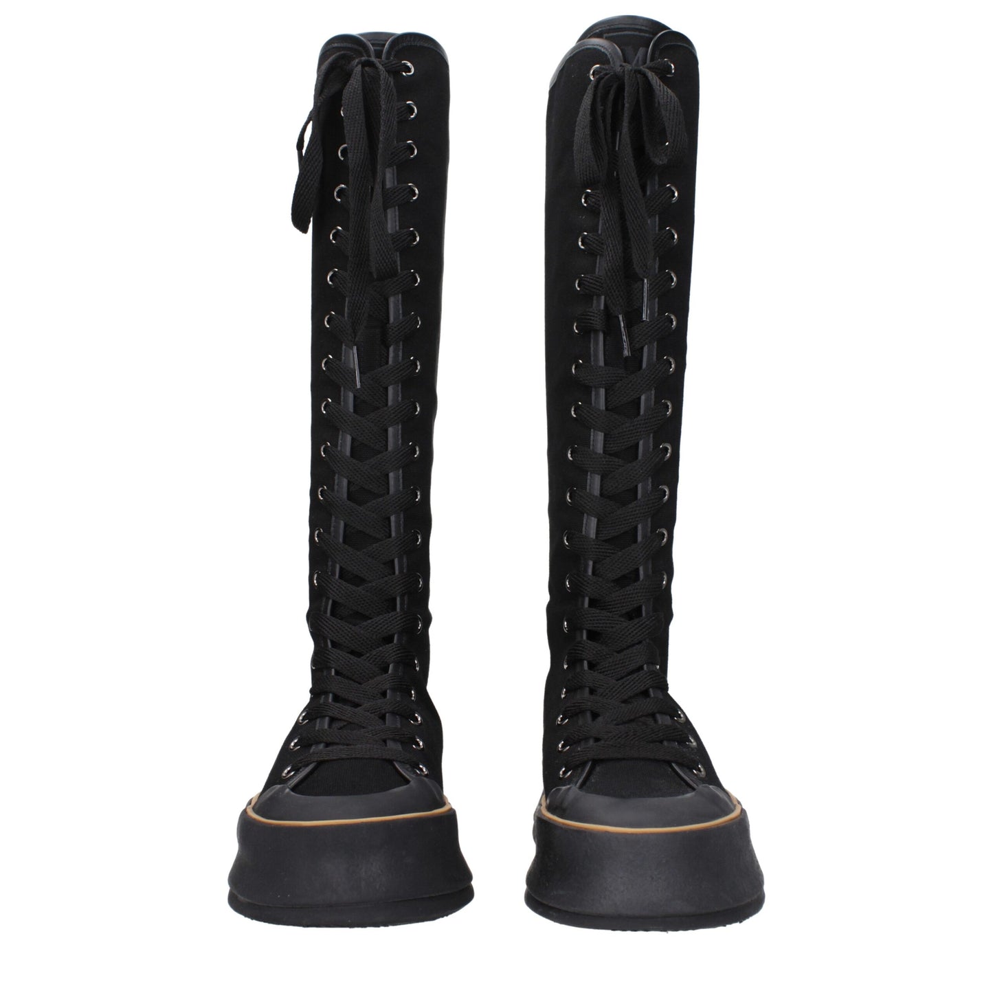 Max Mara Black Fabric Lace-Up Boots Max Mara