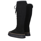 Max Mara Black Fabric Lace-Up Boots Max Mara