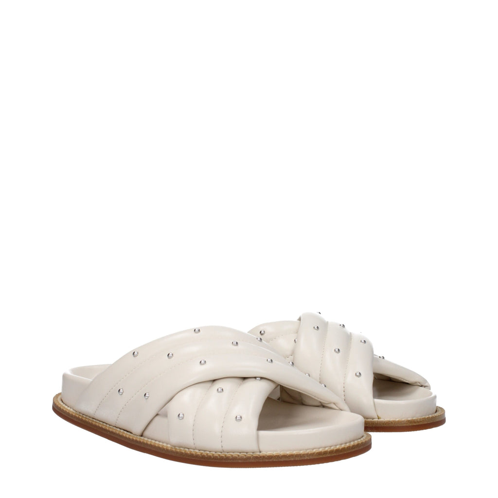 Fabiana Filippi Beige Leather Slippers Fabiana Filippi