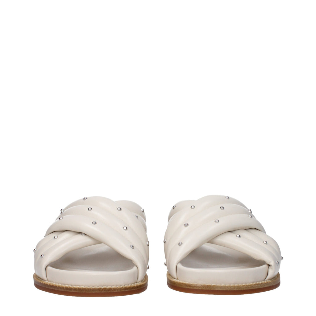 Fabiana Filippi Beige Leather Slippers Fabiana Filippi