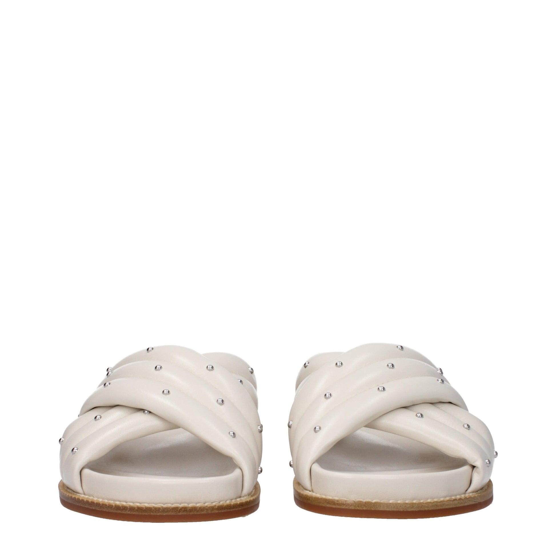 Fabiana Filippi Beige Leather Slippers Fabiana Filippi