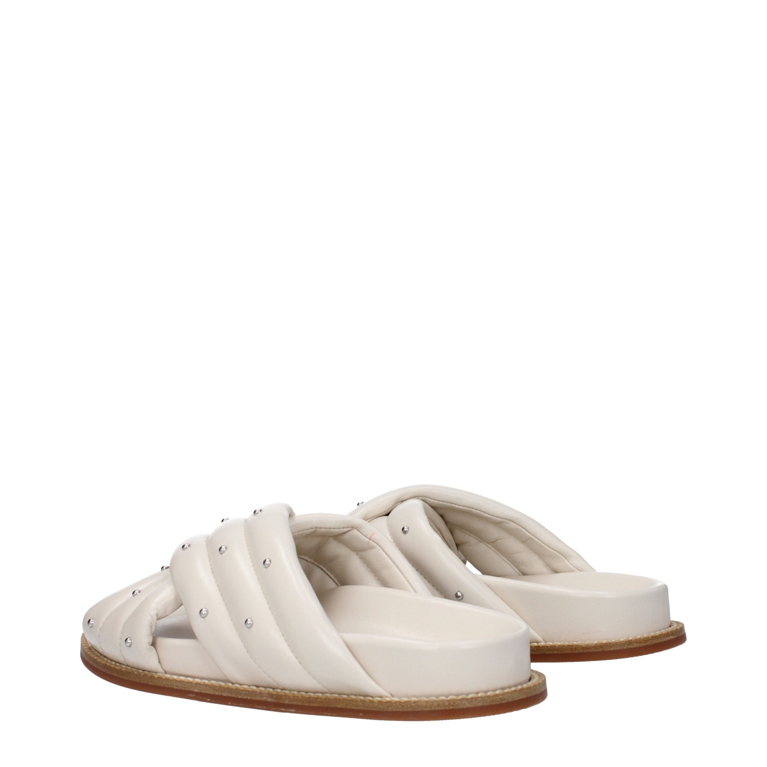 Fabiana Filippi Beige Leather Slippers Fabiana Filippi