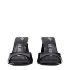 The Attico Black Leather Stiletto Heel Sandals The Attico
