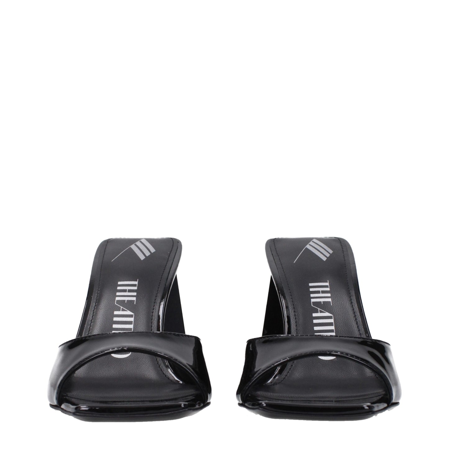 The Attico Black Leather Stiletto Heel Sandals The Attico