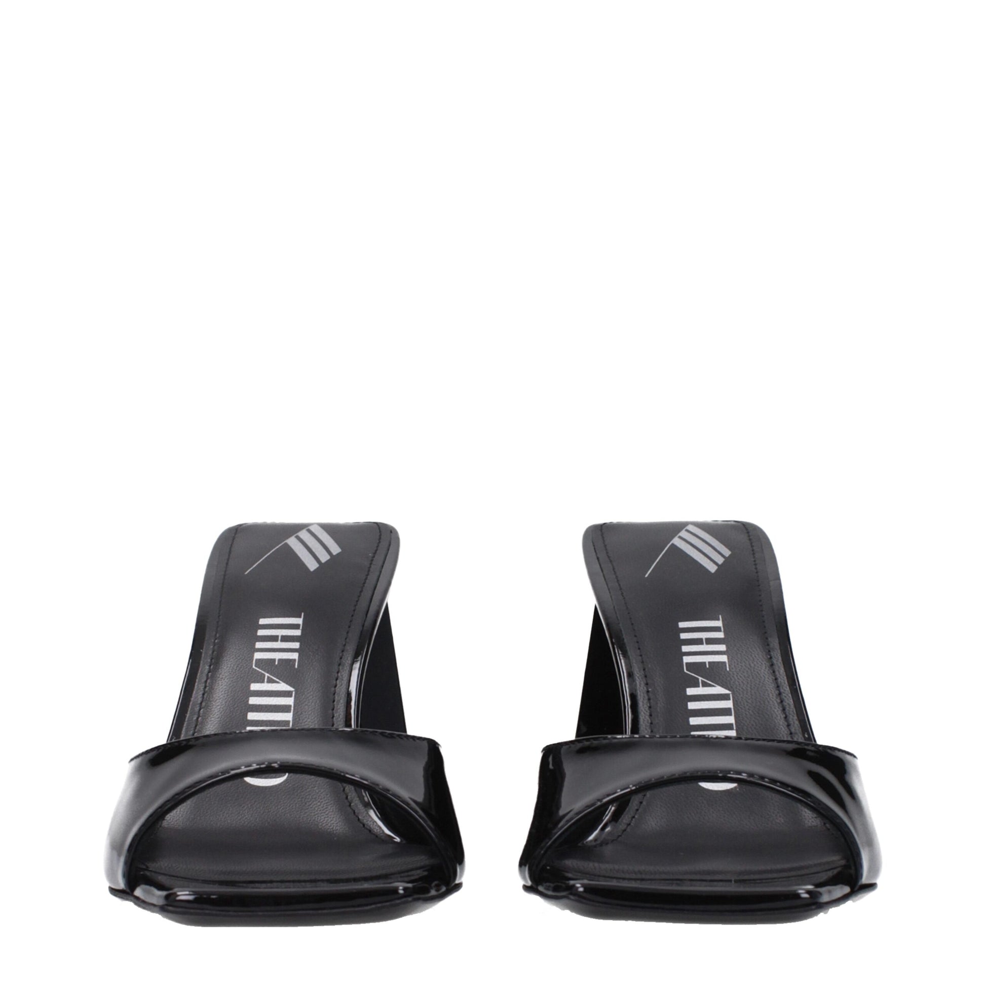 The Attico Black Leather Stiletto Heel Sandals The Attico