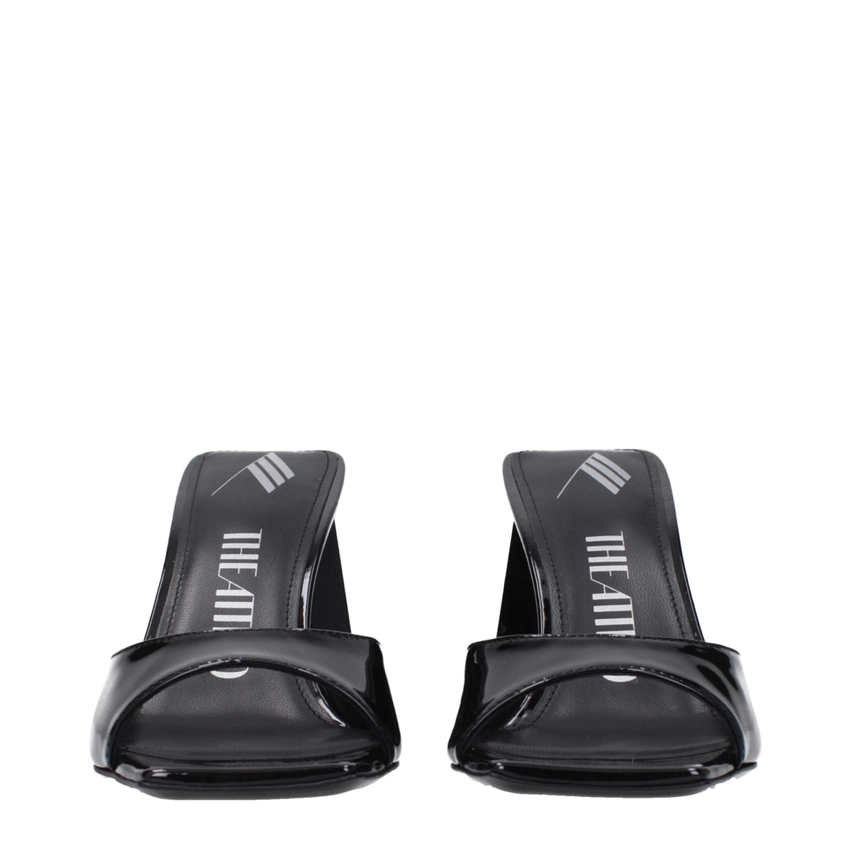The Attico Black Leather Stiletto Heel Sandals The Attico