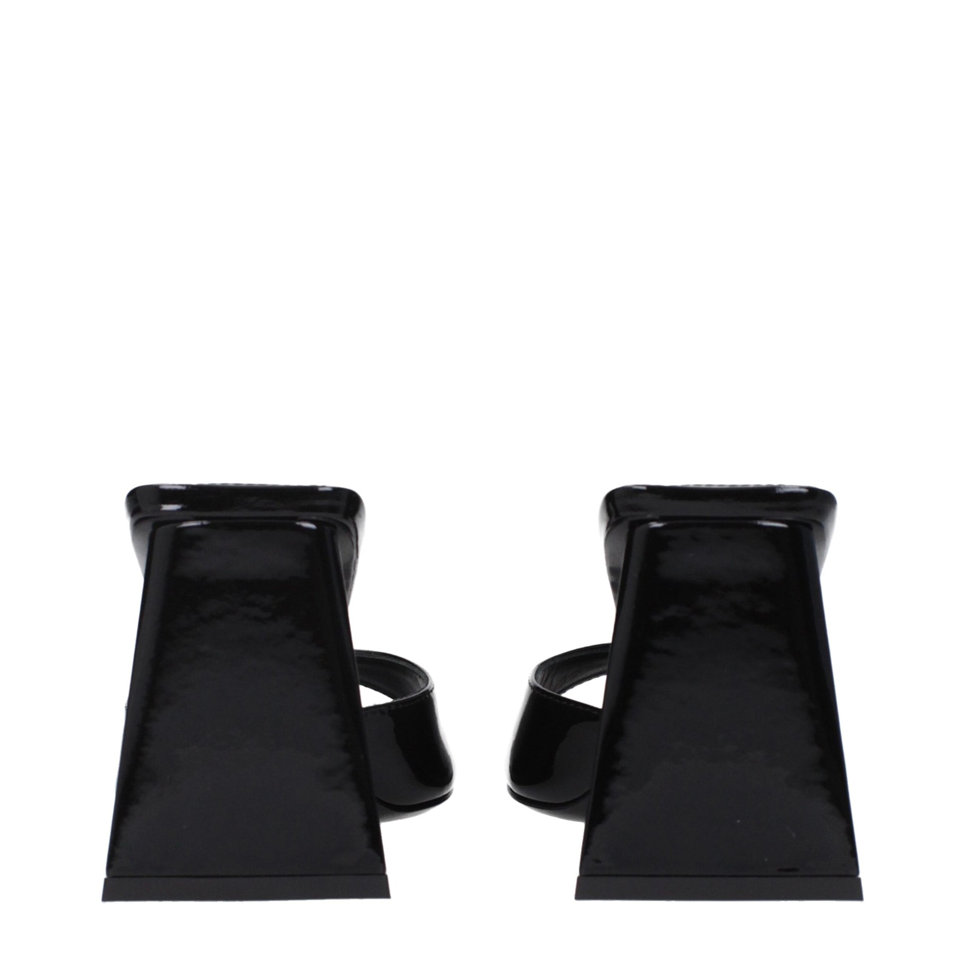 The Attico Black Leather Stiletto Heel Sandals The Attico