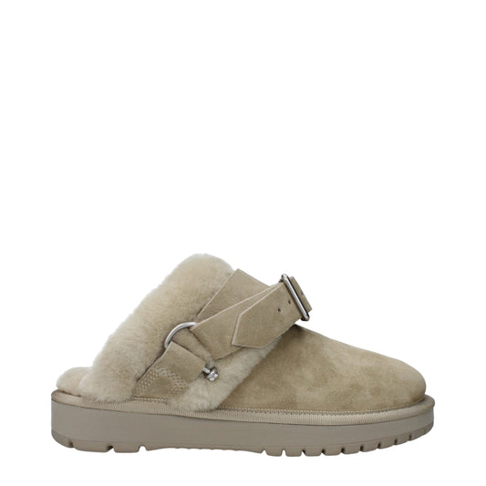 Burberry Green Leather Slippers Burberry