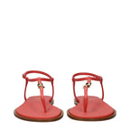 Christian Dior pink leather flip-flop sandals with minimalist design and textured straps, suitable for casual summer wear.