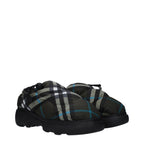 Burberry Green Fabric Slip-On Loafers Burberry