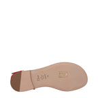 Christian Dior pink leather flip-flop sandals with thong design and flat sole, stylish footwear for warm weather.